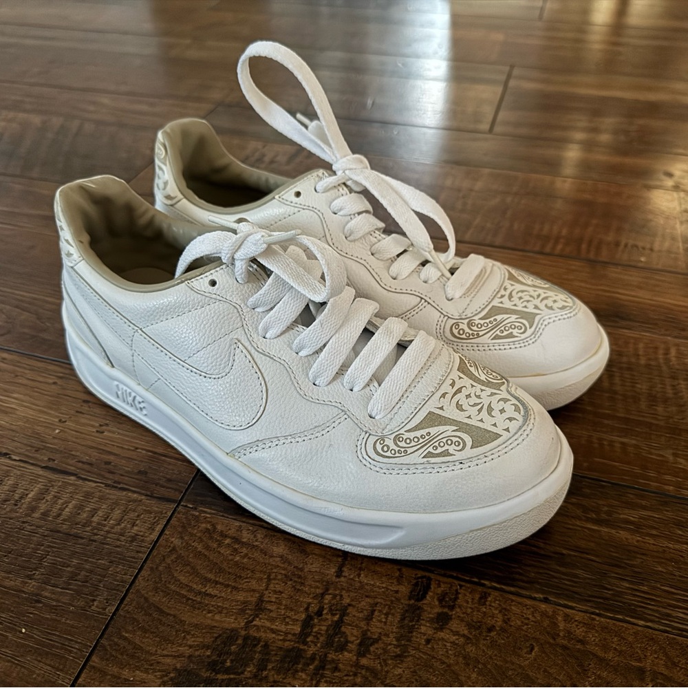 RARE Mens Nike Ace 83’ Premium White Leather Laser Sneaker Shoes Size 10 LN